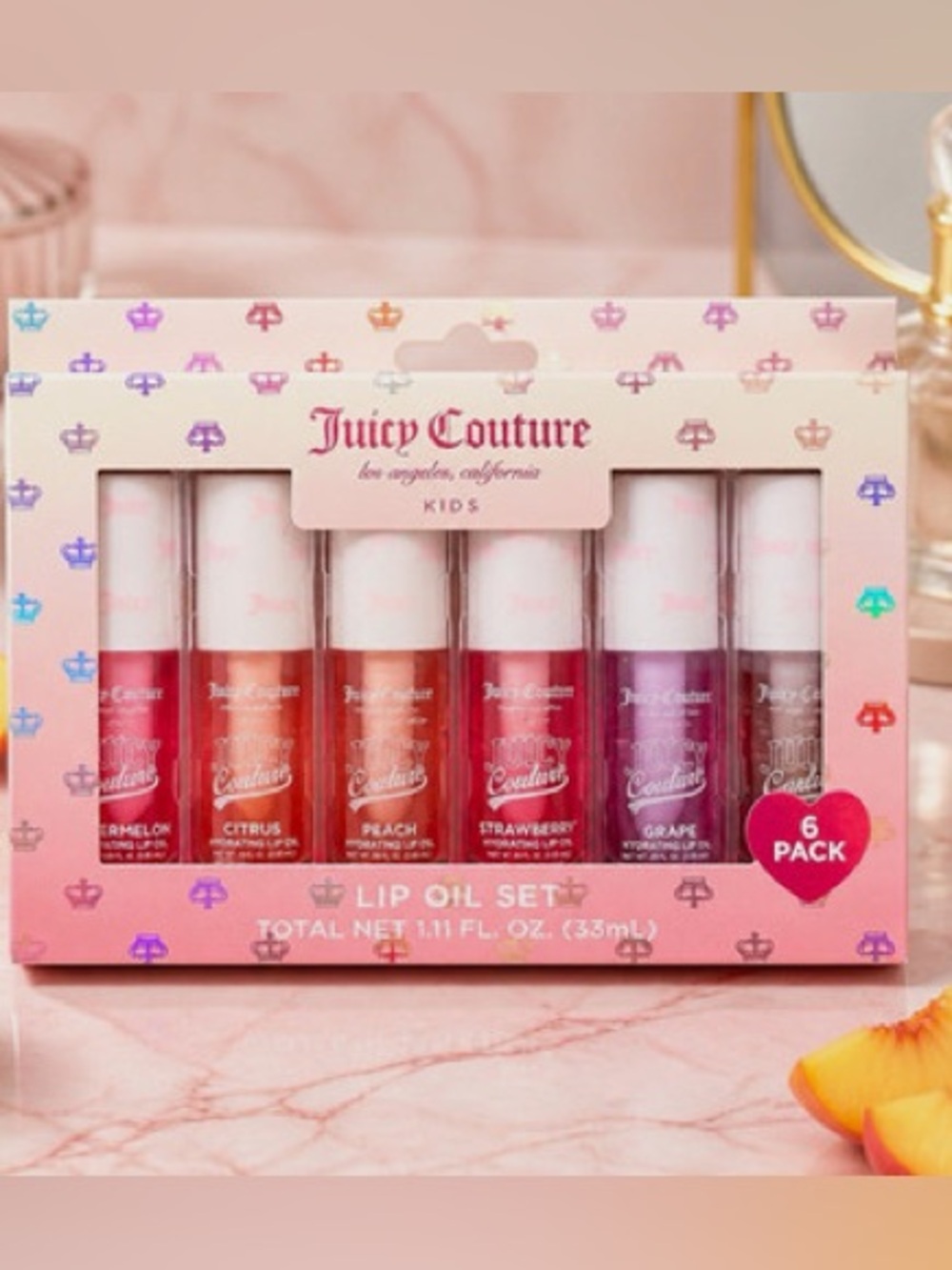 Juicy Couture 6pc Lip Oil Set — 6 Vibrant Shades and scents new
